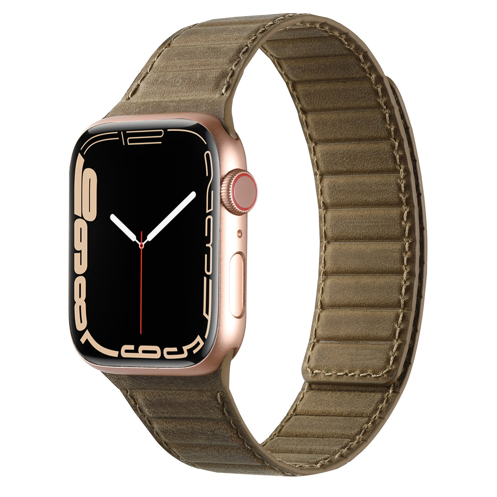 Top Grain Leather Apple Watch Band - Coffee