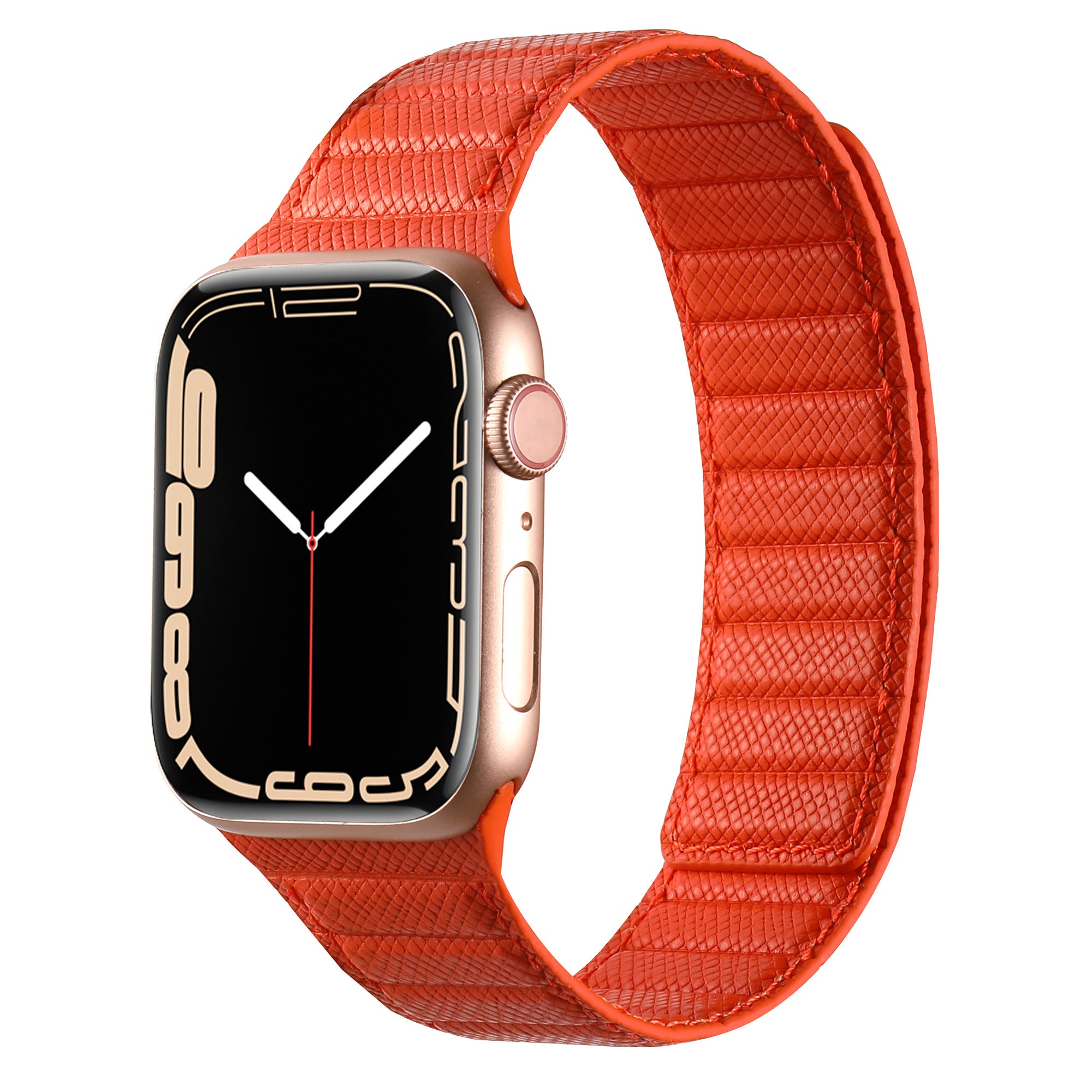 Orange leather best sale apple watch band