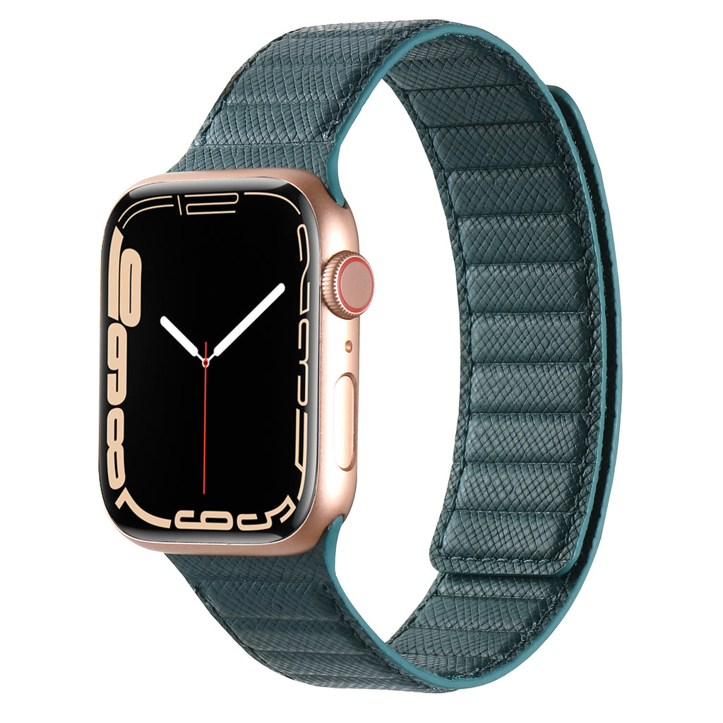 Genuine Leather Apple Watch Band - Cross Teal