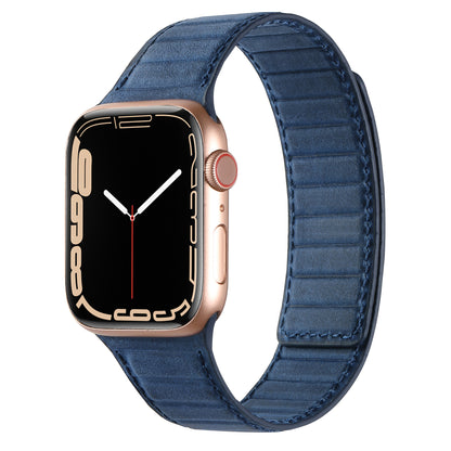 Top Grain Leather Apple Watch Band - Navy