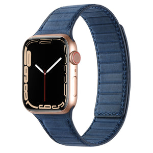 Top Grain Leather Apple Watch Band - Navy