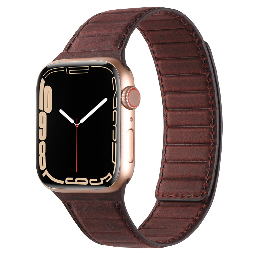 Top Grain Leather Apple Watch Band - Plum