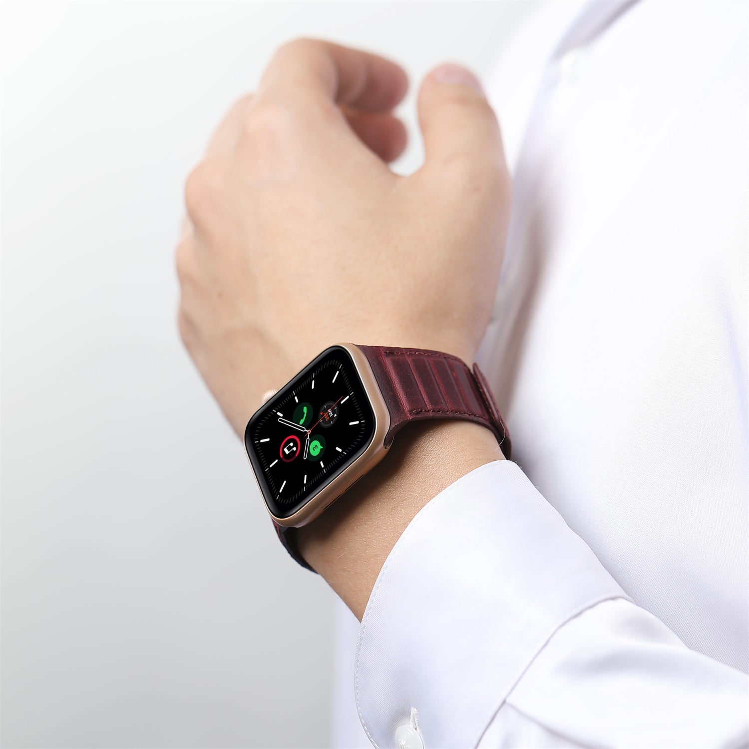 Top Grain Leather Apple Watch Band Plum INI Mall