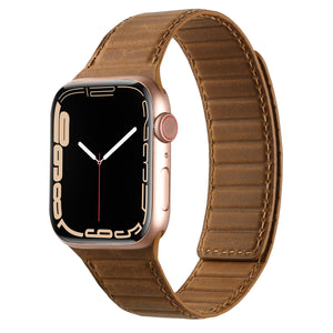 Top Grain Leather Apple Watch Band - Saddle Brown